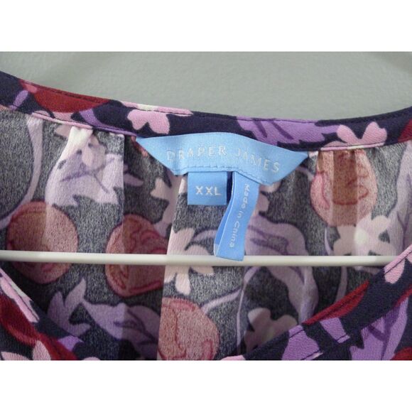 Draper James Plus Size Rosanne Shift Dress in Plum Floral XXL - Picture 8 of 10